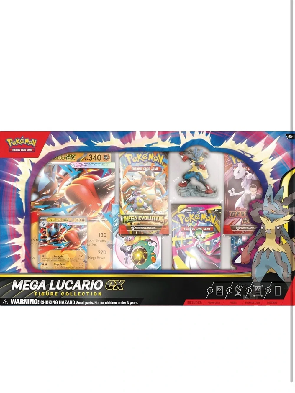 Pokemon Mega‎ Lucario-EX Trading Card Set - Blue, Red, Yellow